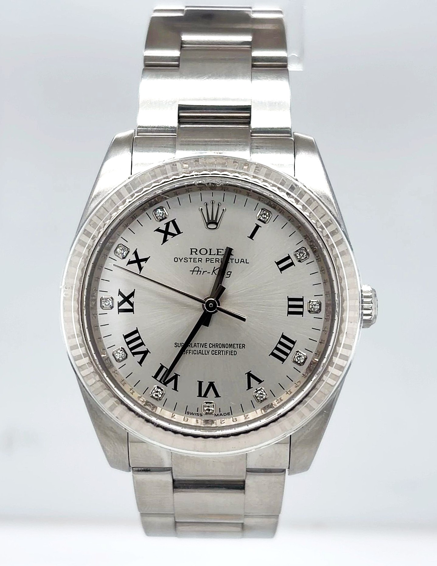 Rolex 36mm Airking DIAMOND DIAL Stainless Steel 2007 Box & Papers Model: 114234