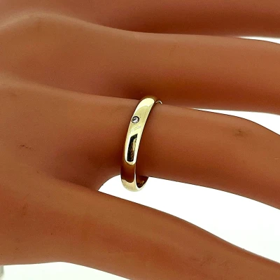 0.05ct Diamond & 9ct Gold 3mm D Shape Wedding Band 1.7g