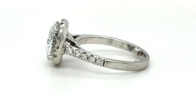 3.41ctDiamond & Platinum Halo Solitaire Ring 6.2g