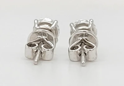 1.00ct Lab Grown Diamond & Platinum Solitaire Stud Earrings 2.4g