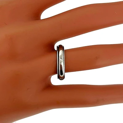 0.08ct Diamond & 9ct White Gold 4mm Spinner Band 2.7g