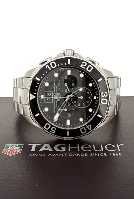 Tag Heuer 43mm Aquaracer Chonograph Grand- Stainless Steel - 2015 Box & Papers Model: CAN1010
