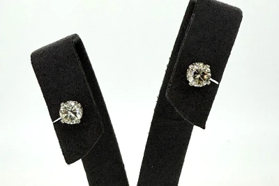 1.31ct Diamond & 18ct White Gold Solitaire Stud Earrings 1.9g