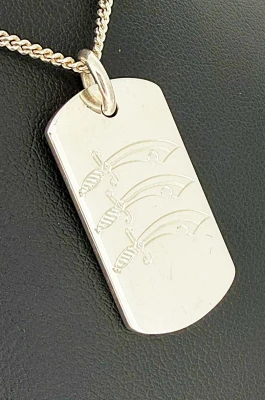 Essex Regiment - Sterling Silver Dog Tag 8.4g ( 30 x 15 x 2.0mm )