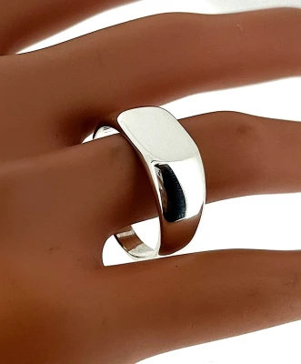 10mm Sterling Silver Signet Ring 7.7g
