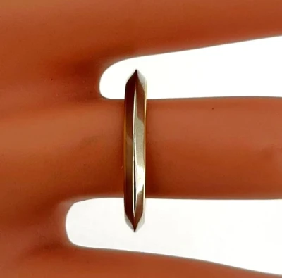 18ct White & Yellow Gold 3mm Knife Edge Wedding Band 4.0g