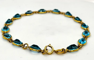 7.50ct Topaz & 18ct Gold Bracelet 4.6g 7.5inch