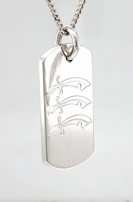 Essex Regiment - Sterling Silver Dog Tag 8.4g ( 30 x 15 x 2.0mm )