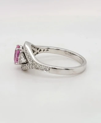1.00ct Pink Sapphire & 0.65ct Diamond/Platinum Ring 7.1g