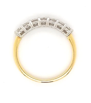 0.75ct Diamond & 18ct Gold 7 stone Eternity Ring 3.1g