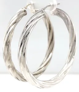 Sterling Silver Large Twisted Hoop Earrings 10.8g ( 50 x 50 x 5.0mm)