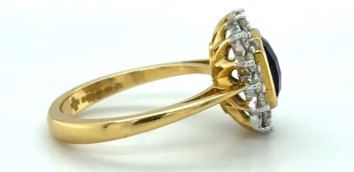 1.50ct Amethyst & 0.60ct Diamond - 18ct Yellow Gold, 6.3g