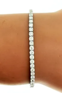 3.50ct Diamond & 18ct White Gold Tennis Bracelet 7.5g