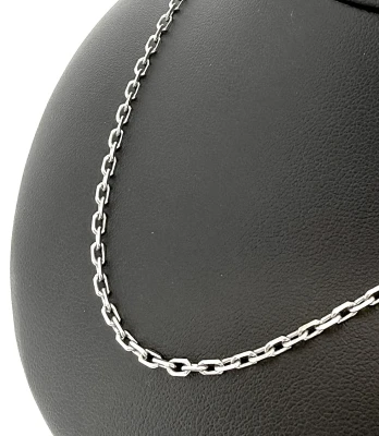 9ct White Gold 2.1mm Diamond Cut Belcher Chain 5.2g, 18 inch