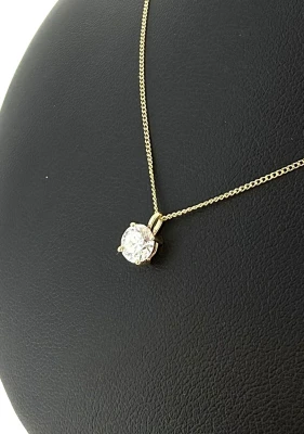 0.50ct Lab Grown Diamond & 9ct Gold Solitaire Pendant 18 Inch