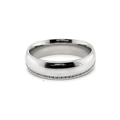 0.35ct Full Diamond & Platinum 6mm Slight Court Wedding Band 12.3g