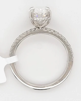 2.40ct Lab Grown Diamond & Platinum Solitaire (Hidden Halo) 5.2g Size M