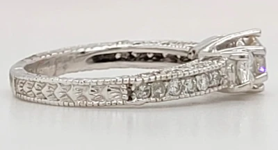 1.15ct Diamond & 14ct White Gold Trilogy Ring 3.1g