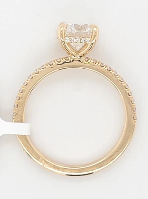 1.80ct Lab Grown Diamond & 9ct Gold Solitaire Ring (Hidden Halo) 2.9g Size M