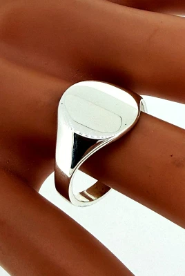 Sterling Silver Plain Signet Ring 4.4g