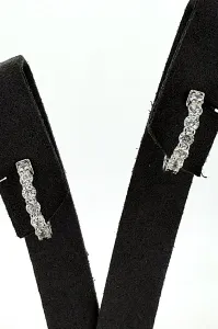 Solid Silver & Cubic Zirconia Huggies Style Hinged Hoop Earrings 2.8g ( 15 x 16 x 2.5mm )
