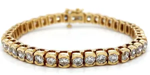 10.00ct Diamond & 14ct Gold Tennis Bracelet 25.2g 7.5 Inch