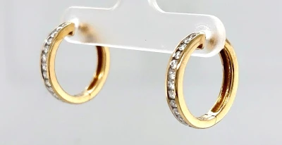 0.50ct Diamond & 9ct Gold Hoop Earrings (19.00mm x 3.00mm) 4.0g