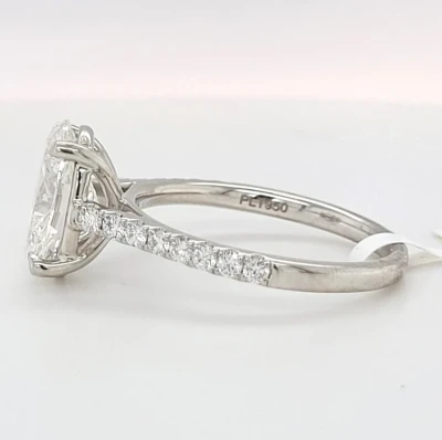 2.46ct Lab Grown Diamond & Platinum Solitaire Size M 4.6g