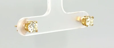 1.01ct Diamond & 18ct Gold Solitaire Stud Earrings 1.2g