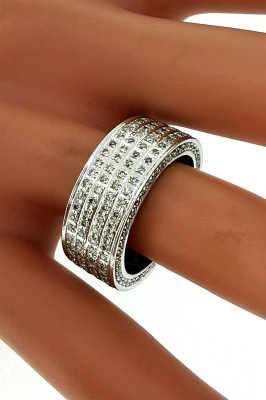 1.00ct Diamond & 18ct White Gold 8.3mm Full Band 8.9g