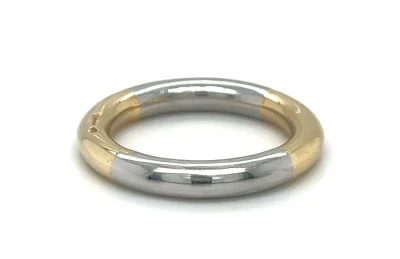 Bespoke 9ct Gold & Platinum 3.5mm Halo Wedding Band 9.8g