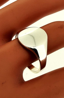Sterling Silver Plain Signet Ring 4.4g