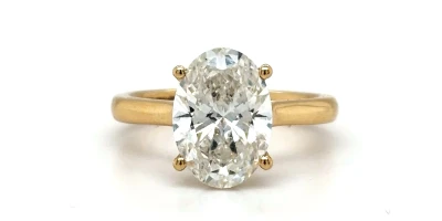 3.06ct Lab Grown Diamond & 18ct Gold Solitaire 5.1g