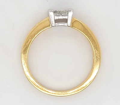 0.75ct Diamond & 18ct Gold Illusion Set Solitaire Ring 5.0g Size O