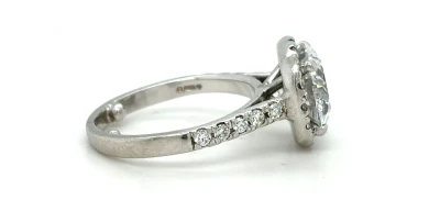 3.41ctDiamond & Platinum Halo Solitaire Ring 6.2g