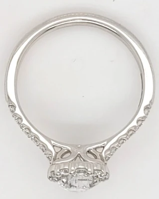 1.46ct Lab Grown Pear cut Diamond & Platinum Halo Solitaire Ring 5.3g