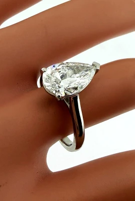 3.04ct Lab Grown Diamond & Platinum Solitaire Ring 7.0g