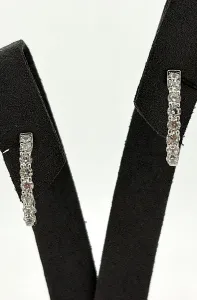 Solid Silver & Cubic Zirconia Hinged Huggies Style Hoop Earrings 4.0g ( 20 x 20 x 2.8mm )