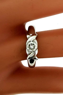 0.44ct Diamond & 18ct White Gold Dress/Solitaire Ring 4.4g