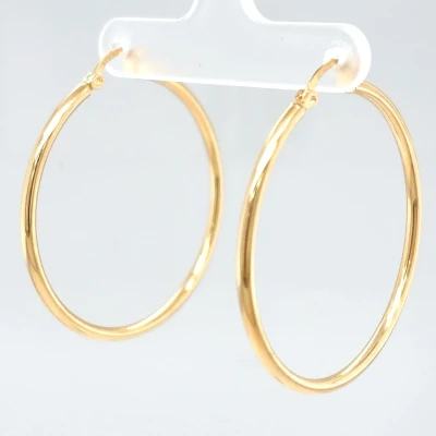9ct Yellow Gold ( 38mm x 2.3mm)  Hoop Earrings 1.6g