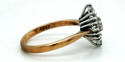 0.50ct Diamond & 9ct Gold Cluster Ring 2.4g