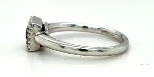 Ruby & Diamond 18ct White Gold Halo Solitaire Ring 4.0g