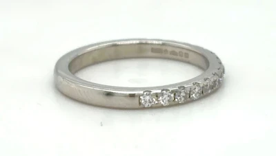 0.30ct Diamond & Platinum 2.0mm Eternity/Wedding Band 3.0g