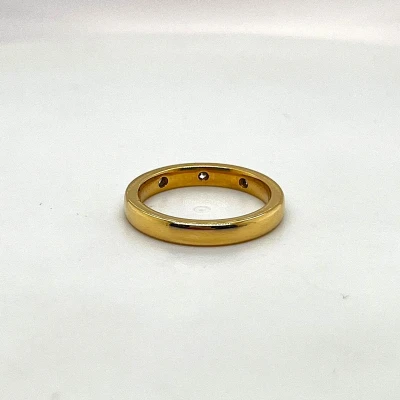 0.05ct Diamond & 18ct Gold 3mm Wedding Band 3.7g