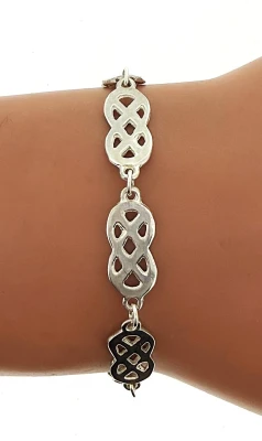 Solid Sterling Silver 7.4mm Celtic Link Bracelet 8.0g 7.25Inch