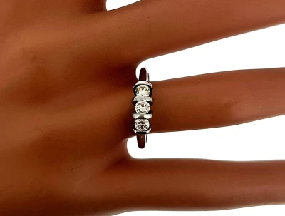 0.50ct Diamond & 18ct White Gold Trilogy Ring 4.1g