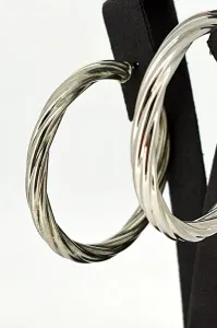 Sterling Silver Large Twisted Hoop Earrings 10.8g ( 50 x 50 x 5.0mm)