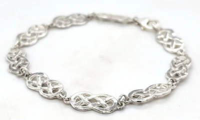 Solid Sterling Silver 7.4mm Celtic Link Bracelet 8.0g 7.25Inch