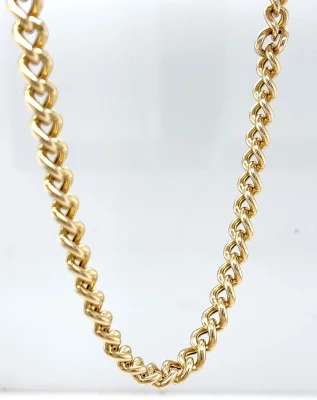 9ct Gold 6.1mm Deep Linked Curb Chain 22 Inch 19.7g