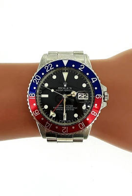 Rolex 40mm GMT Master "Pepsi" Stainless Steel Year 1966 - Model: 1675/0
